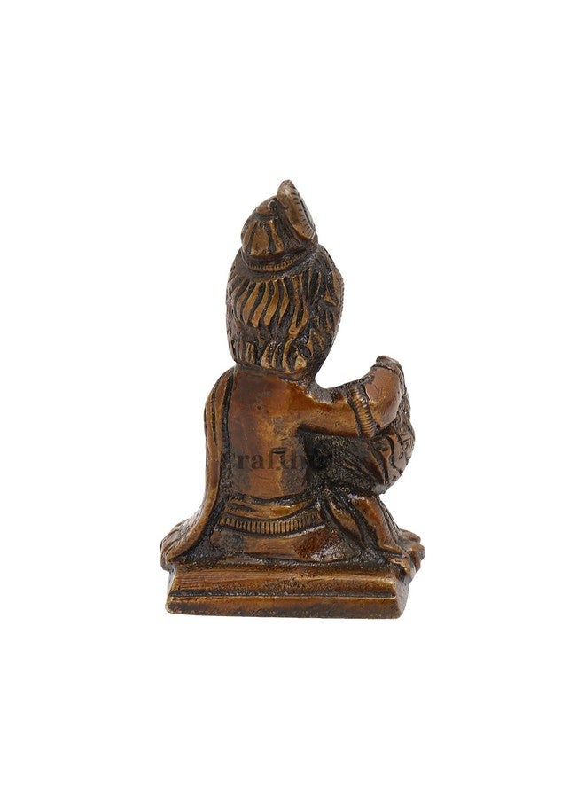 CRAFTHUT Brass Decorative Lord Krishna Makhan Chor Idol Sculpture Decorative Statue Figurine Showpiece for Pooja Room Temple Shelf Showcase Table Home Decoration (2.54 CM X 5.6 CM X 2.54 CM) - Image 4