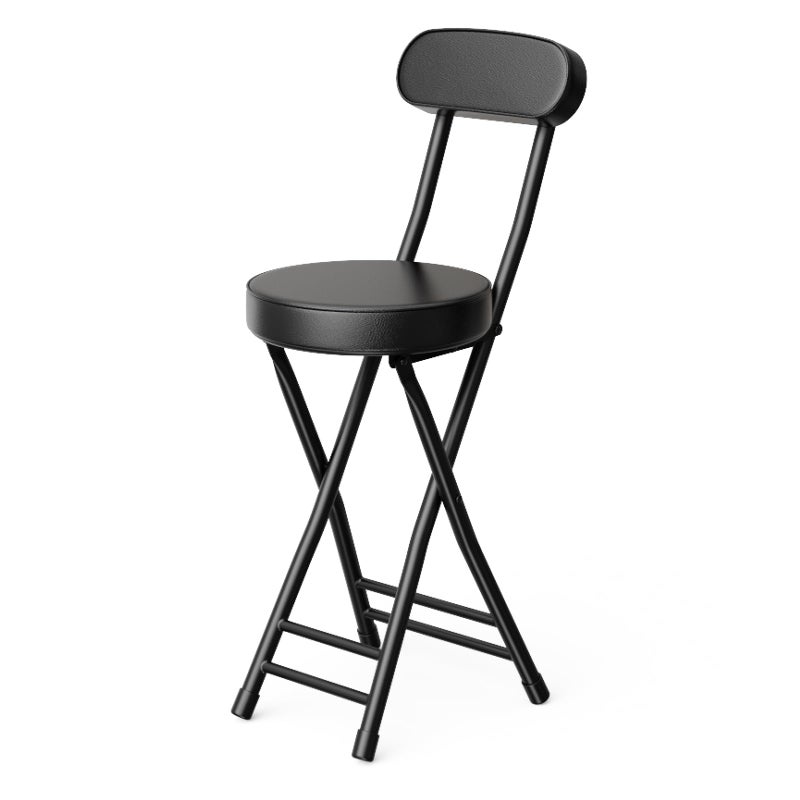 GLCS GLAUCUS Folding Stool,Cushioned Padded Folding Bar Stool,24inch Black Height Heavy Duty Portable Chair Stool with 300lbs Capacity for Kitchen Living Room Garden Camping Fishing - Image 1