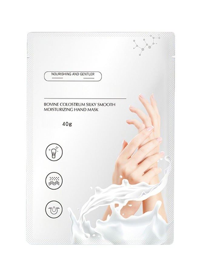 ZHENXIU Bovine Colostrum Silky Smooth Moisturizing Hand Mask, Brightening Exfoliating Hydrating Gloves for Dry Cracked Hands, Repairing Hand Moisturizer 40g 1 Pair - Image 1