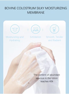 ZHENXIU Bovine Colostrum Silky Smooth Moisturizing Hand Mask, Brightening Exfoliating Hydrating Gloves for Dry Cracked Hands, Repairing Hand Moisturizer 40g 1 Pair  - Image 4