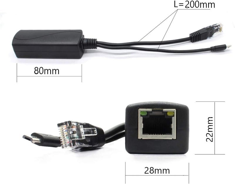 ANVISION 4-Pack 5V PoE Splitter, 48V to 5V 2.4A Adapter with Micro USB Plug, IEEE 802.3af Compliant, for IP Camera, Tablets, Dropcam or Raspberry Pi and More, AV-PS05-1 - Image 3