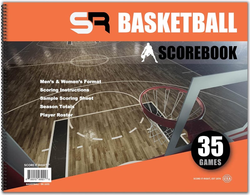 Score It Right Basketball Scorebook – 16-Player Men’s and Women’s Basketball Score Keeping Book – Basketball Game Score Book for Individual and Team Stats – 9.25 x 12-inch Hardcover Book - Image 1