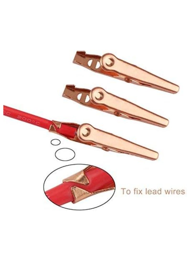 SOLARAE Alligator Clips, 16PCS Insulated Electrical Test Kit, 1.77"/45mm 10A Pure Copper Alligator Clip Crocodile Clamps Jumper Helper, Protective Insulation Cover, Copper Alligator Soft Insulated Cover - Image 4