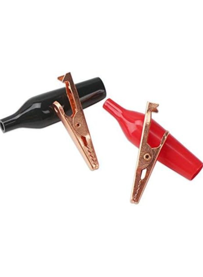 SOLARAE Alligator Clips, 16PCS Insulated Electrical Test Kit, 1.77"/45mm 10A Pure Copper Alligator Clip Crocodile Clamps Jumper Helper, Protective Insulation Cover, Copper Alligator Soft Insulated Cover - Image 5