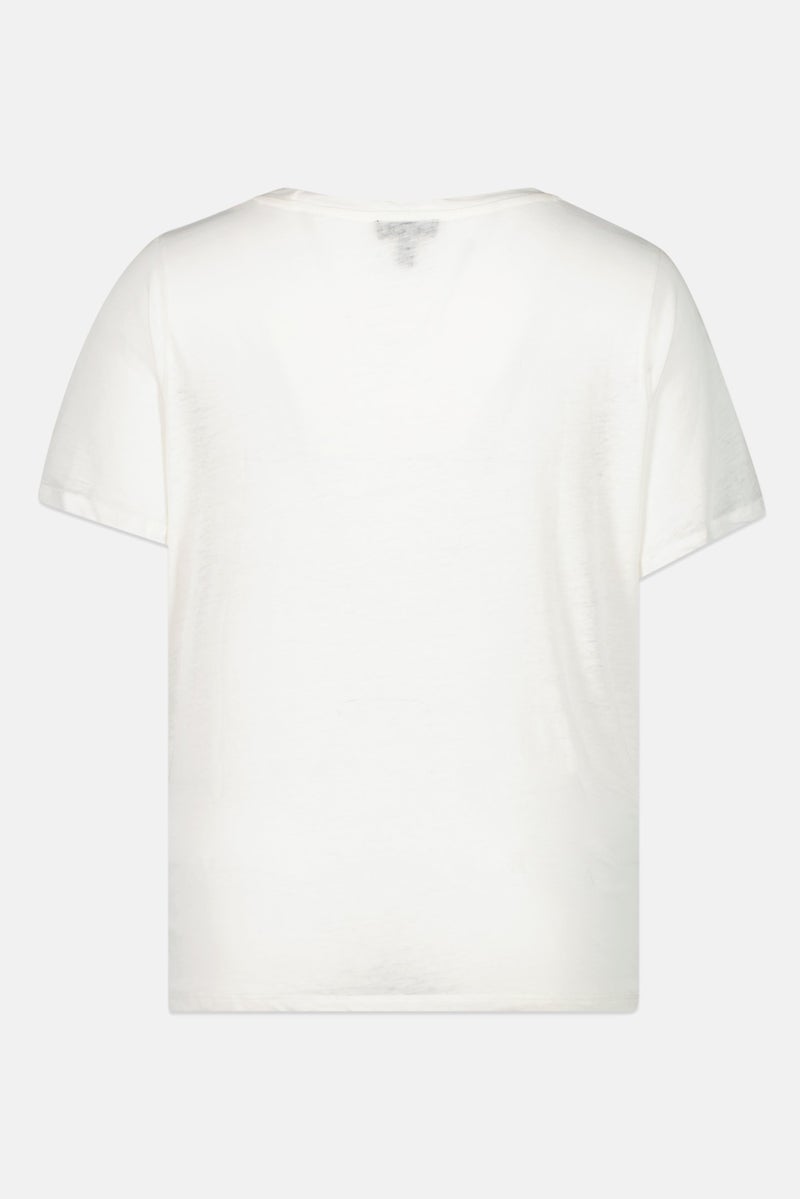 Jessica Simpson Women Plus Size Round Neck Short Sleeve Solid T-Shirt, White - Image 3