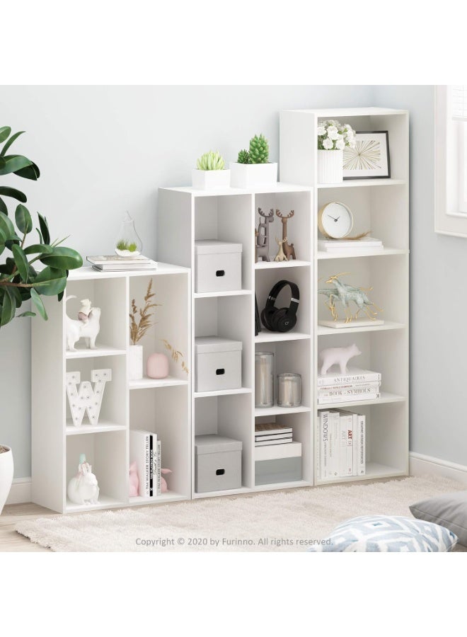 Chulovs 7-Cube Bookcase Bookshelf – 24cm x 50cm x 106cm, White For Living Room, Bedroom & Home Office - Image 4