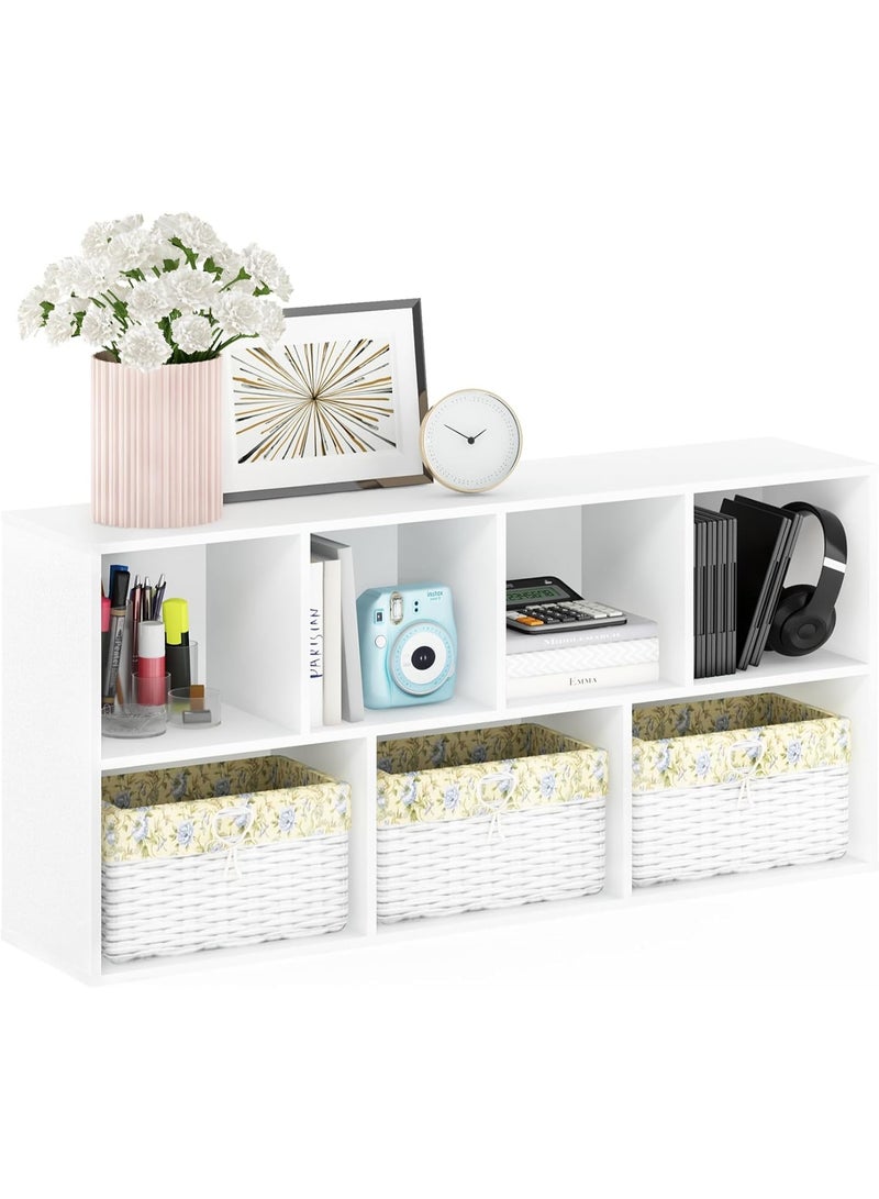 Chulovs 7-Cube Bookcase Bookshelf – 24cm x 50cm x 106cm, White For Living Room, Bedroom & Home Office - Image 5