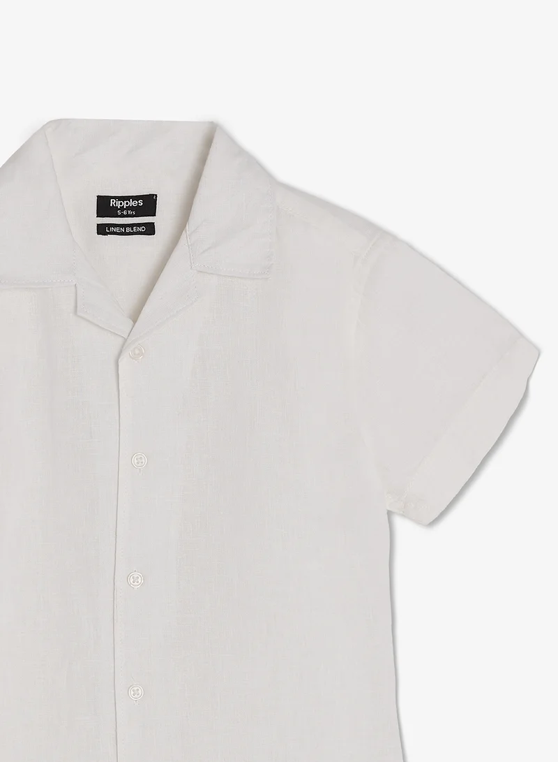Ripples  Boys Linen Blend Resort Collar Shirt for Men | Best Price UAE