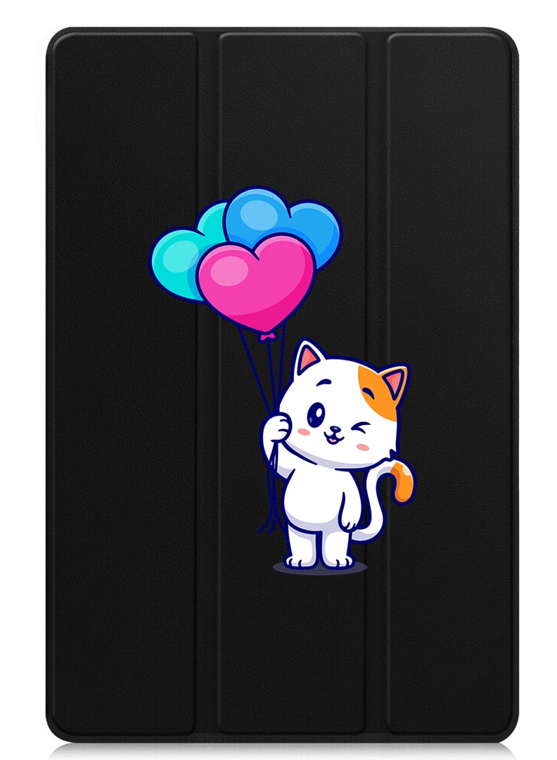 Theodor Protective Flip Case For Xiaomi Pad 7 & Xiaomi Pad 7 Pro With Trifold Stand Auto Wake Sleep Shockproof Cover - Cat holding Baloons - Image 1