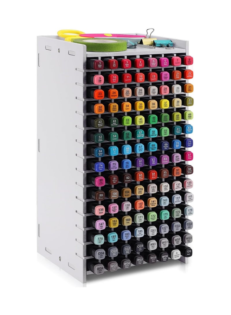 تي بي جي بي منظم أقلام تحديد، حامل منظم لـ 120 فتحة، تخزين للأقلام مع فاصل، حامل أقلام للفنون للأقلام، أقلام التلوين، فرش الرسم، حامل أقلام قابل للتعديل لتنظيم المكتب. - Image 1