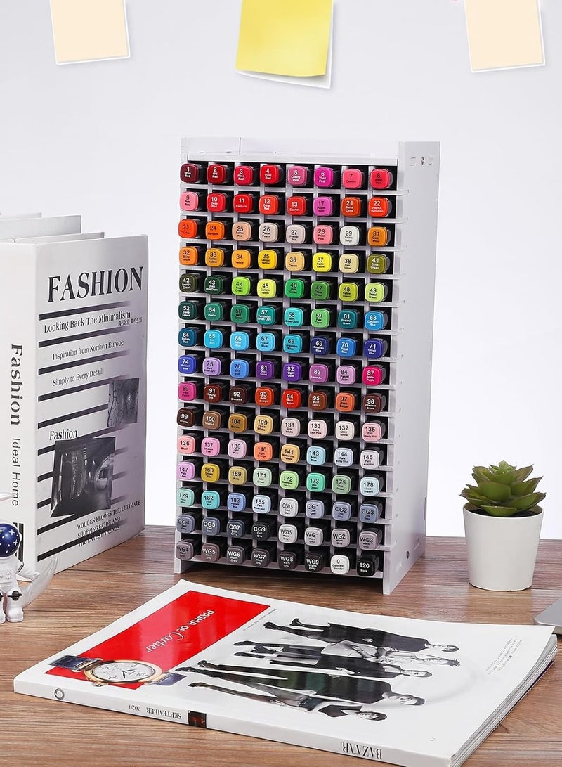 تي بي جي بي منظم أقلام تحديد، حامل منظم لـ 120 فتحة، تخزين للأقلام مع فاصل، حامل أقلام للفنون للأقلام، أقلام التلوين، فرش الرسم، حامل أقلام قابل للتعديل لتنظيم المكتب. - Image 2