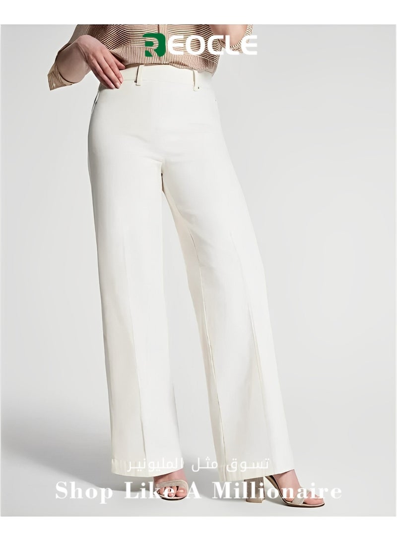 REOCLE Women's Leg Jeans Mid-Rise Stretchy Baggy Jeans Loose Stretchy Lightweight Jeans High Waist Wide Leg Straight Denim Pants with Pockets - Image 1