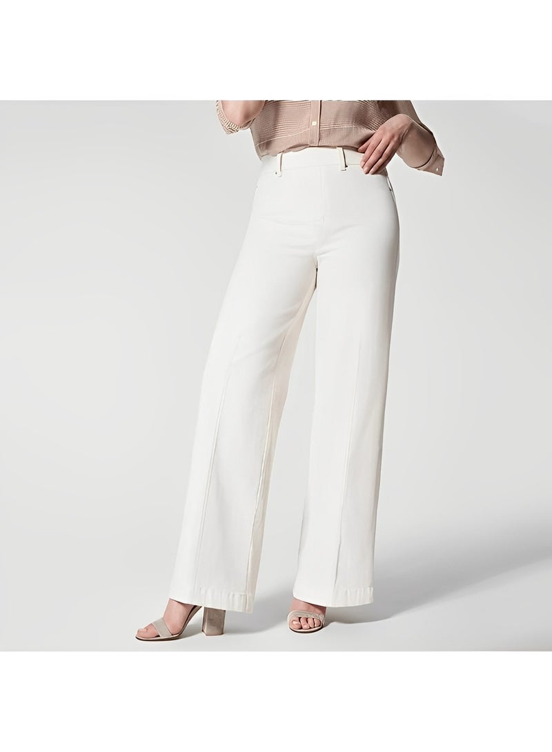 REOCLE Women's Leg Jeans Mid-Rise Stretchy Baggy Jeans Loose Stretchy Lightweight Jeans High Waist Wide Leg Straight Denim Pants with Pockets - Image 2