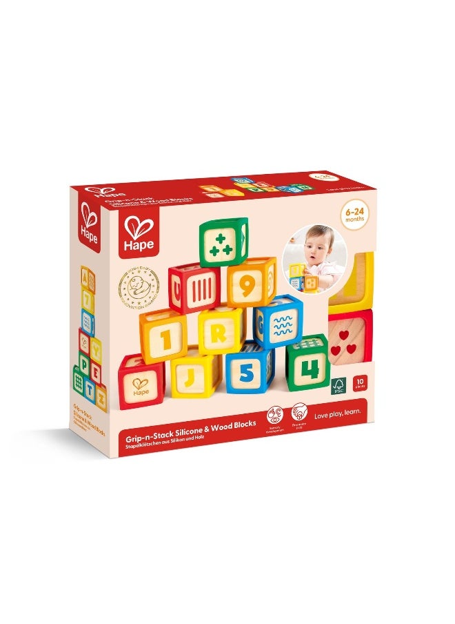 Hape Hape Grip & Stack Silicone & Wood Blocks  - Image 4
