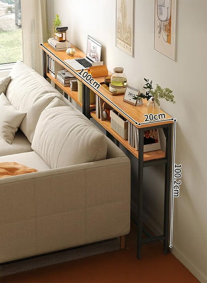 LEDIN Sofa Tables Narrow Long 2 Tier Console Table with Storage Behind Couch Table for Living Room Extra Long Console Tables for Entryway Hallway - Image 2