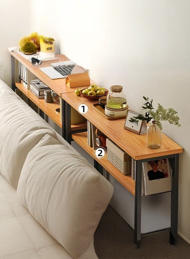 LEDIN Sofa Tables Narrow Long 2 Tier Console Table with Storage Behind Couch Table for Living Room Extra Long Console Tables for Entryway Hallway - Image 4