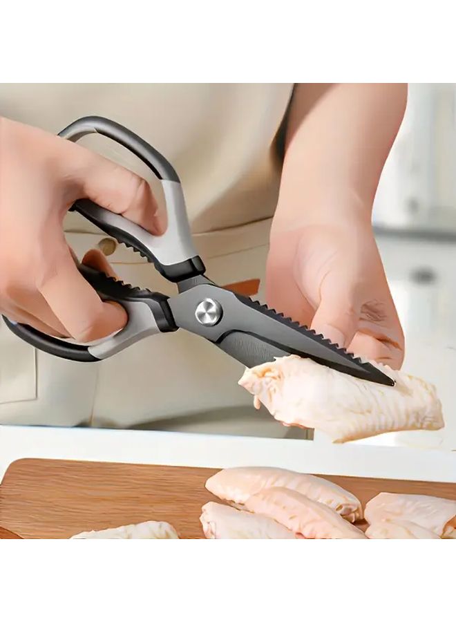 1pc Black Japanese Kitchen Scissors With Ergonomic Handle For Food Prep - Image 5