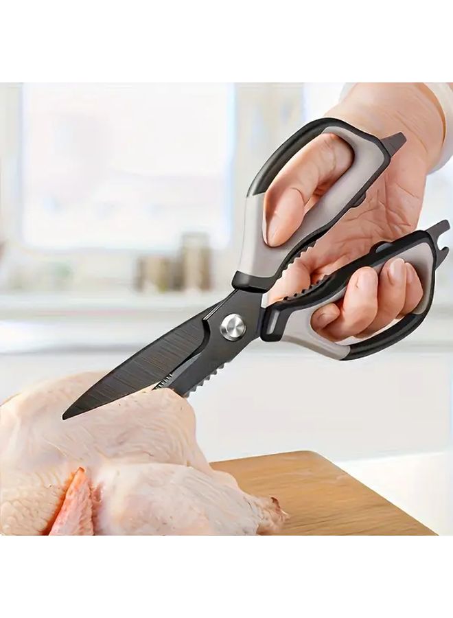 1pc Black Japanese Kitchen Scissors With Ergonomic Handle For Food Prep - Image 2