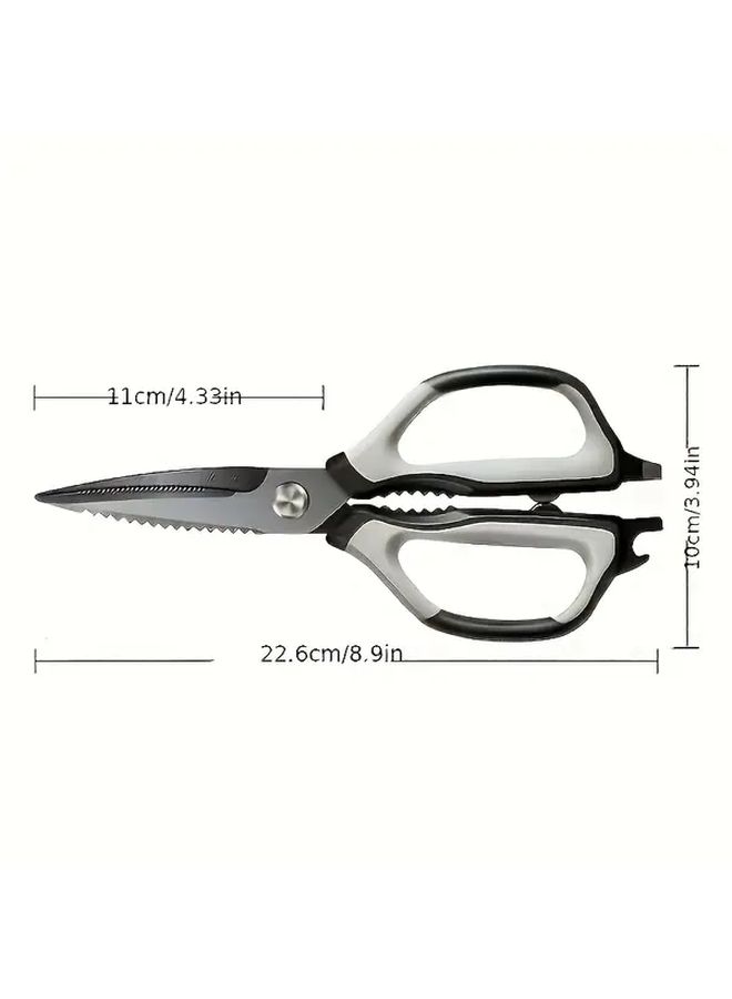 1pc Black Japanese Kitchen Scissors With Ergonomic Handle For Food Prep - Image 3