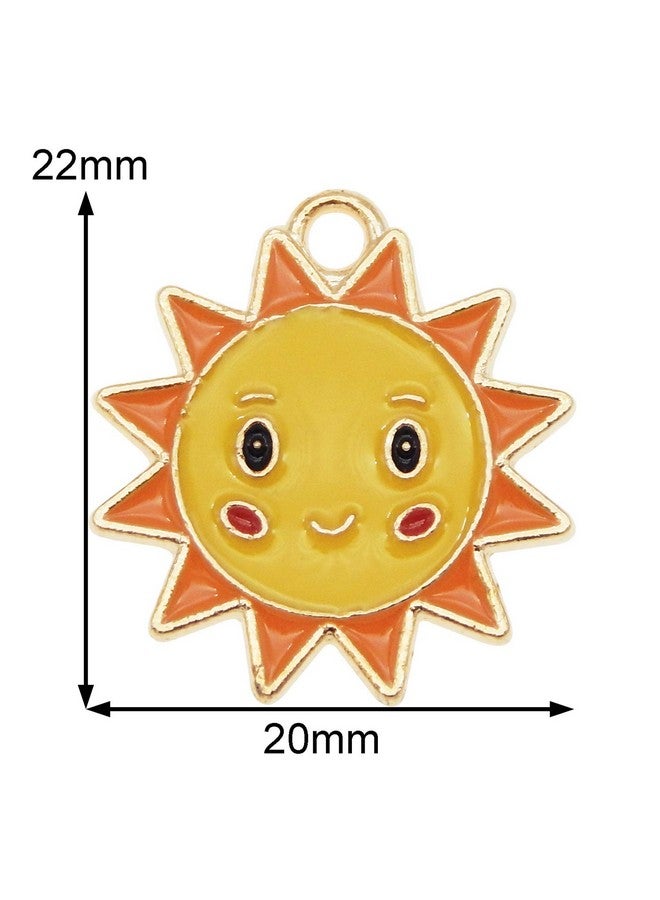 JJGQAZ 30 Pcs Enamel Smile Sun Charms Bracelet Pendant Charms for Jewelry Making - Image 2