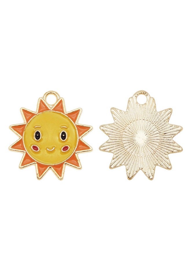 JJGQAZ 30 Pcs Enamel Smile Sun Charms Bracelet Pendant Charms for Jewelry Making - Image 4