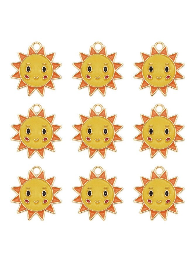 JJGQAZ 30 Pcs Enamel Smile Sun Charms Bracelet Pendant Charms for Jewelry Making - Image 1