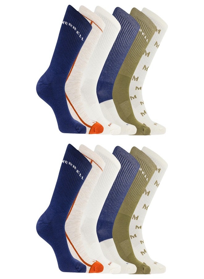 Merrell Men's and Women's Recycled Cushion Hiking Ankle Socks 12 Pair Pack, Navy Assorted, S/M - Image 1