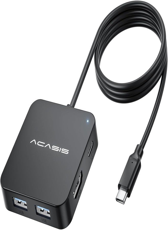 أكاسيس موزع USB-C متعدد المنافذ من ACASIS، مزود بمنفذ HDMI بدقة 4K، وتقنية توصيل الطاقة بقدرة 100 واط | 3 منافذ USB 3.0 | منفذ USB-C 3.0 واحد | محول USB مقسم لأجهزة MacBook وMac Mini وXPS واللابتوب - Image 1