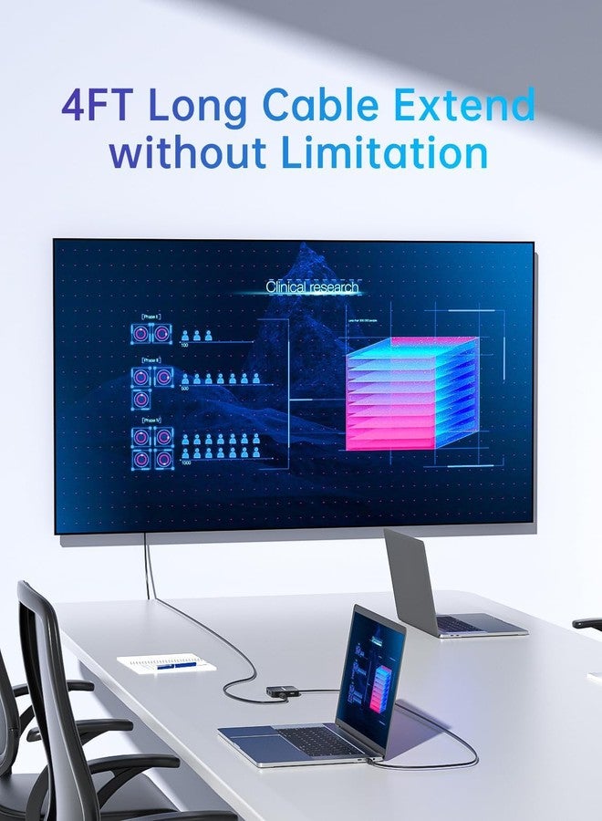 أكاسيس موزع USB-C متعدد المنافذ من ACASIS، مزود بمنفذ HDMI بدقة 4K، وتقنية توصيل الطاقة بقدرة 100 واط | 3 منافذ USB 3.0 | منفذ USB-C 3.0 واحد | محول USB مقسم لأجهزة MacBook وMac Mini وXPS واللابتوب - Image 3