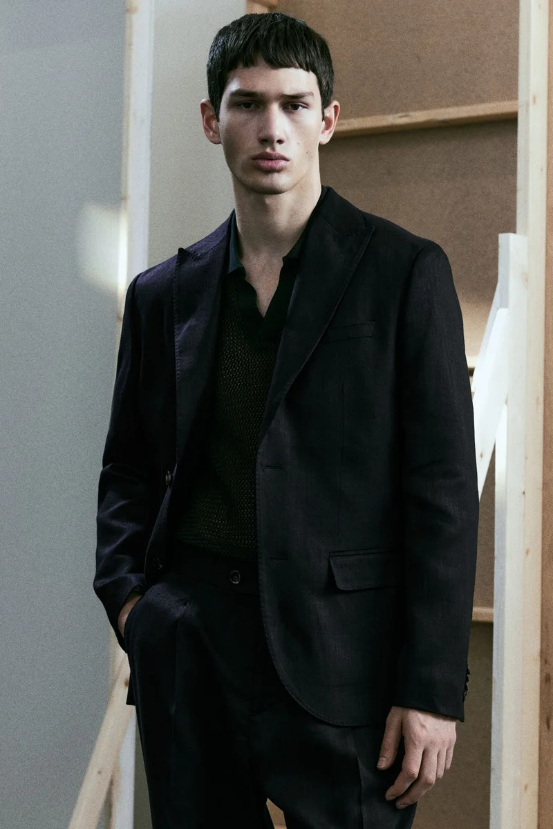 H&M Regular Fit Linen-blend jacket