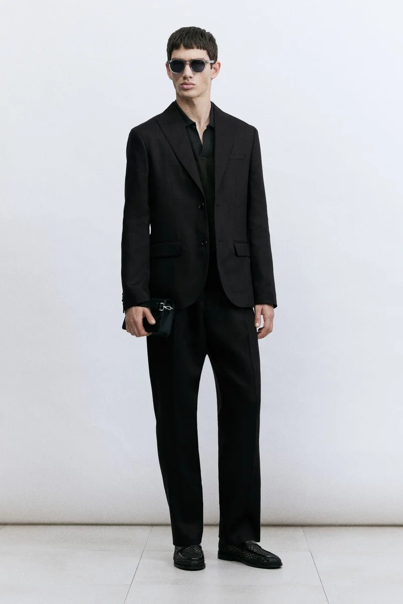 H&M Regular Fit Linen-blend jacket