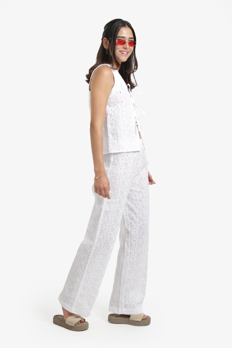 Carina Embroidered Tie Up Beach Set - Image 2