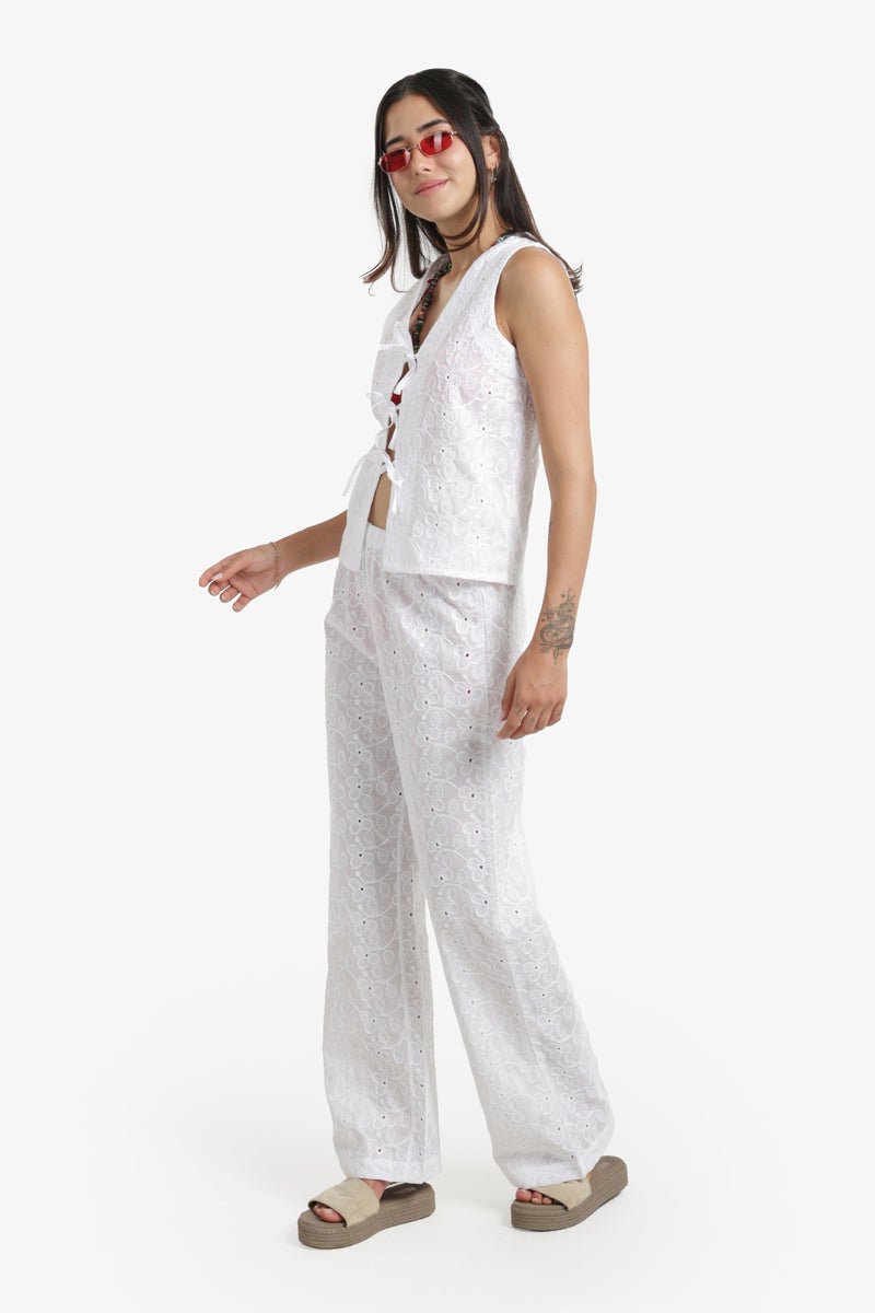 Carina Embroidered Tie Up Beach Set - Image 3