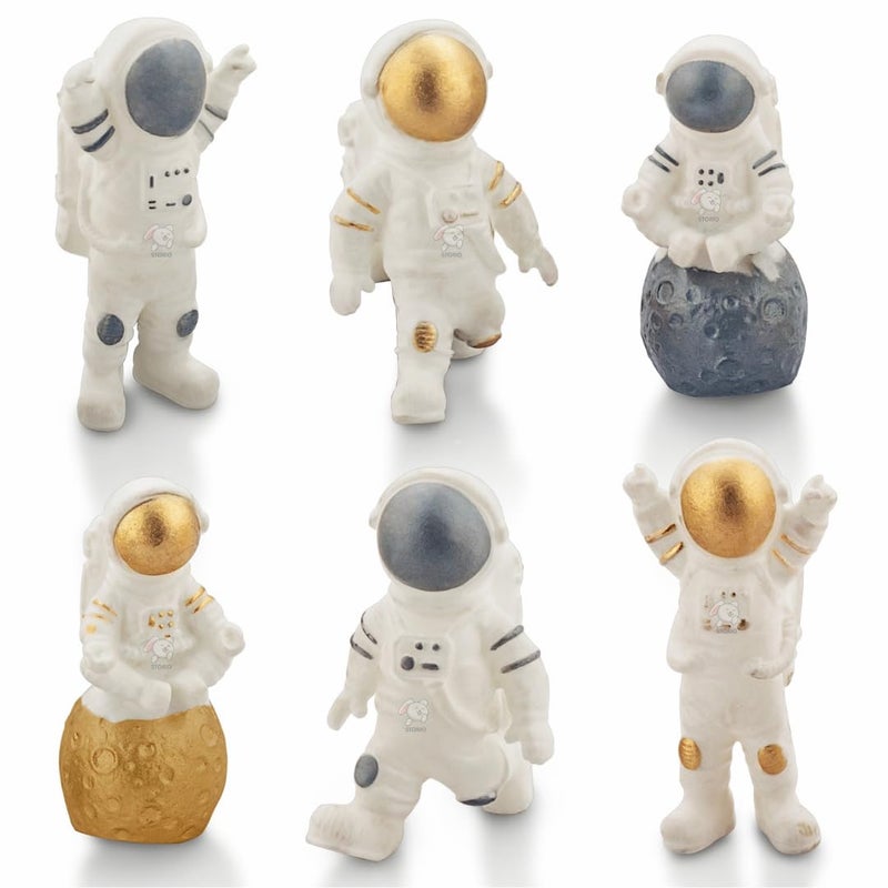 Storio Super Cute Astronaut Swimming Water Toys Non-Toxic,BPA Free Colorful Soft Rubber Float Squeeze Sound Squeaky Bathing Toy for Baby Chu Chu Toy Set of 6 - Image 4