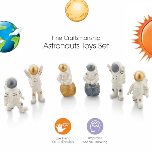 Storio Super Cute Astronaut Swimming Water Toys Non-Toxic,BPA Free Colorful Soft Rubber Float Squeeze Sound Squeaky Bathing Toy for Baby Chu Chu Toy Set of 6 - Image 2