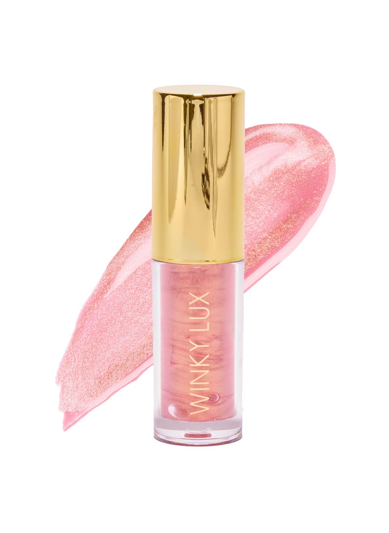 Winky Lux Winky Lux Very There Lip Oil Hydrating Nude Pink Gloss with Jojoba Oil NonSticky Glossy Lip Oil Tinted Pink Gloss for Juicy Lips Pink Opal 