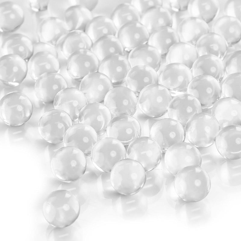 FUTUREPLUSX Clear Glass Marbles, 1LB Round Marble Beads Transparent Vase Fillers Decorative Glass Gem Pebbles for Decoration Collectibles Marble Games - Image 1
