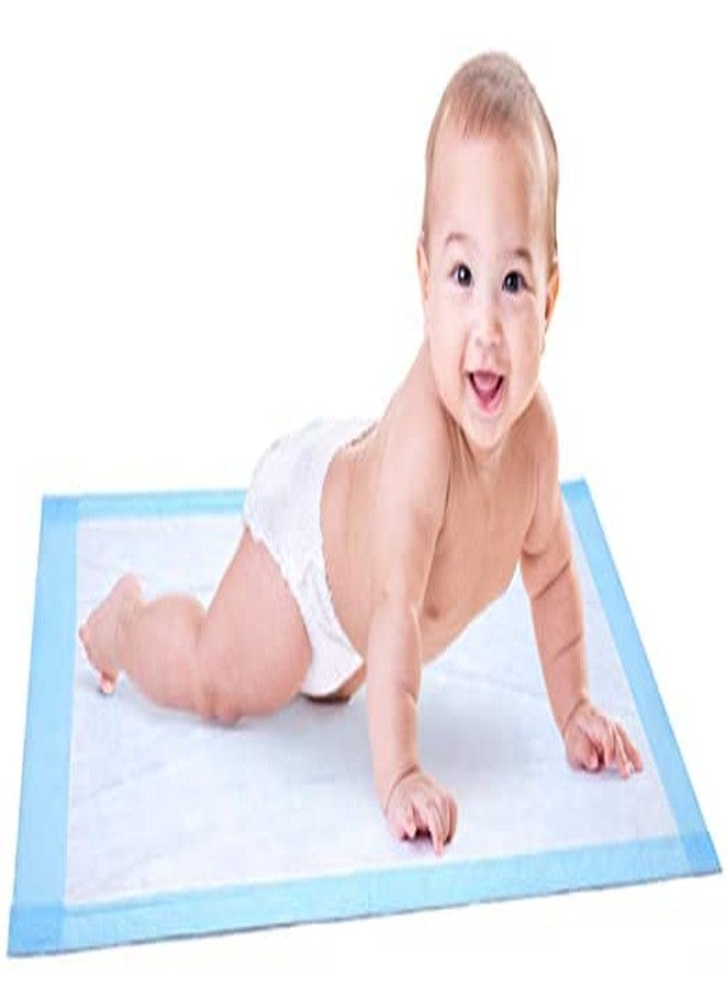 Pet Pads™ 100Pcs Baby Disposable Undersheets 90x60 cm | Soft, Breathable, Waterproof Bed Protectors & Dry Underpads for Newborns – Blue | - Image 3