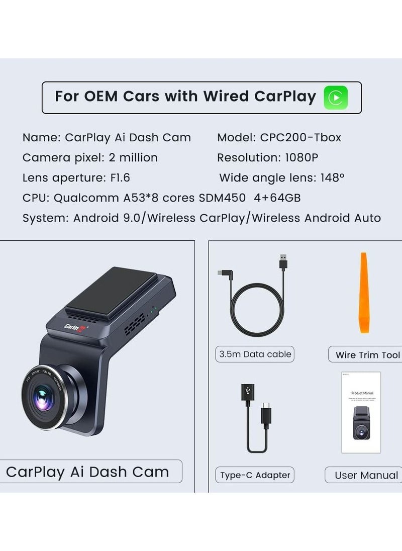 Carlinkit - CarPlay Ai Box CarPlay Wireless Android Auto CarPlay Box Car Smart Box Dashcam - Image 1