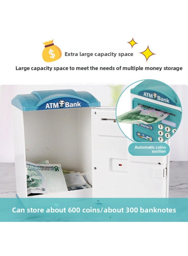 Children's Simulation Password Fingerprint Induction Unlocking Piggy Bank Electric Sound And Light Automatic Money Rolling Safe Toy-Color:Cartoon Fingerprint Unlock Piggy Bank [blue]] - Image 4