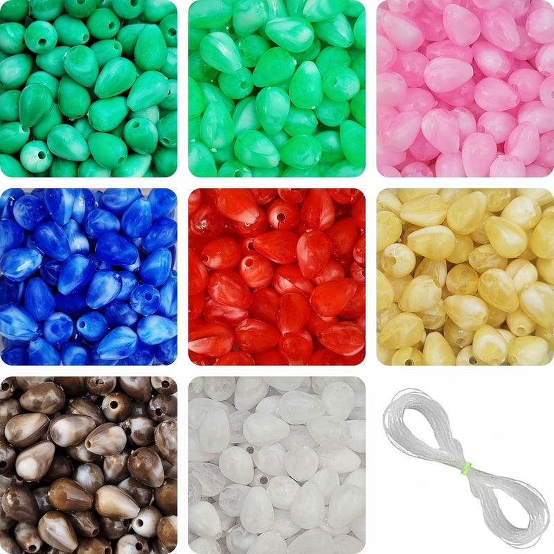 INDIKONB INDIKONB Acrylic Teardrop Beads Marble Print Set - 8 Colors, 35 Pcs Each Color - Total 280 Pcs, 12mm Plastic Beads for Jewelry Making  - Image 1