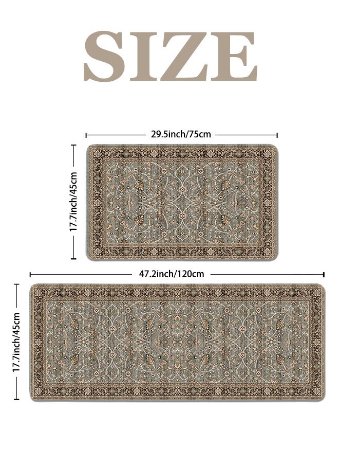 Generic 2 PCS Kitchen Floor Mats Rugs Set, Cushion Floor Carpet, Waterproof, Oil Resistant and Anti-Fatigue PU Standing Mat for Kitchen, Floor, Office, Sink, Laundry 45*75CM+45*120CM  - Image 5