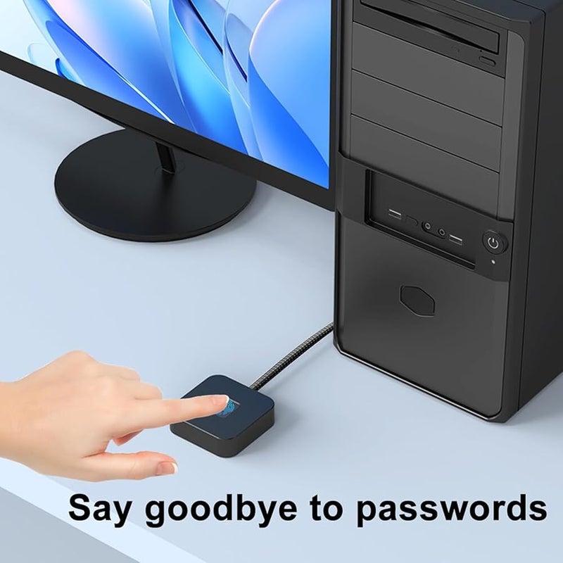 Vbestlife Black USB Fingerprint Reader Fast 360 Touch Recognition Scanner For Windows 10 11 Hello - Image 4