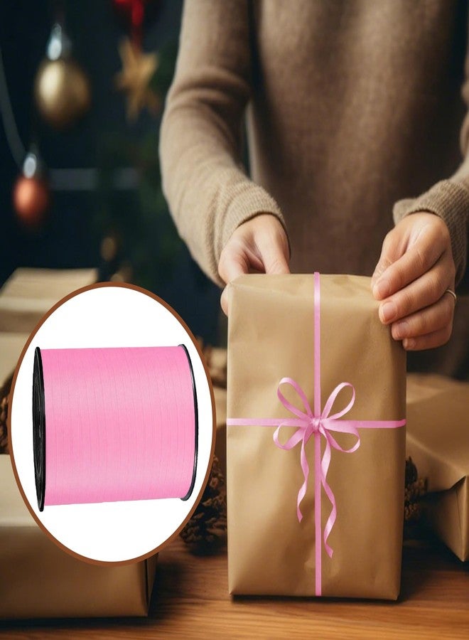 شريط تجعيد مموج SXDMHYB، 500 ياردة، 1/5 بوصة للأعمال اليدوية، وتغليف الهدايا، وربط البالونات، وحفلات استقبال المولود، والحفلات والمهرجانات، وزهور محلات الزهور (وردي) - Image 3