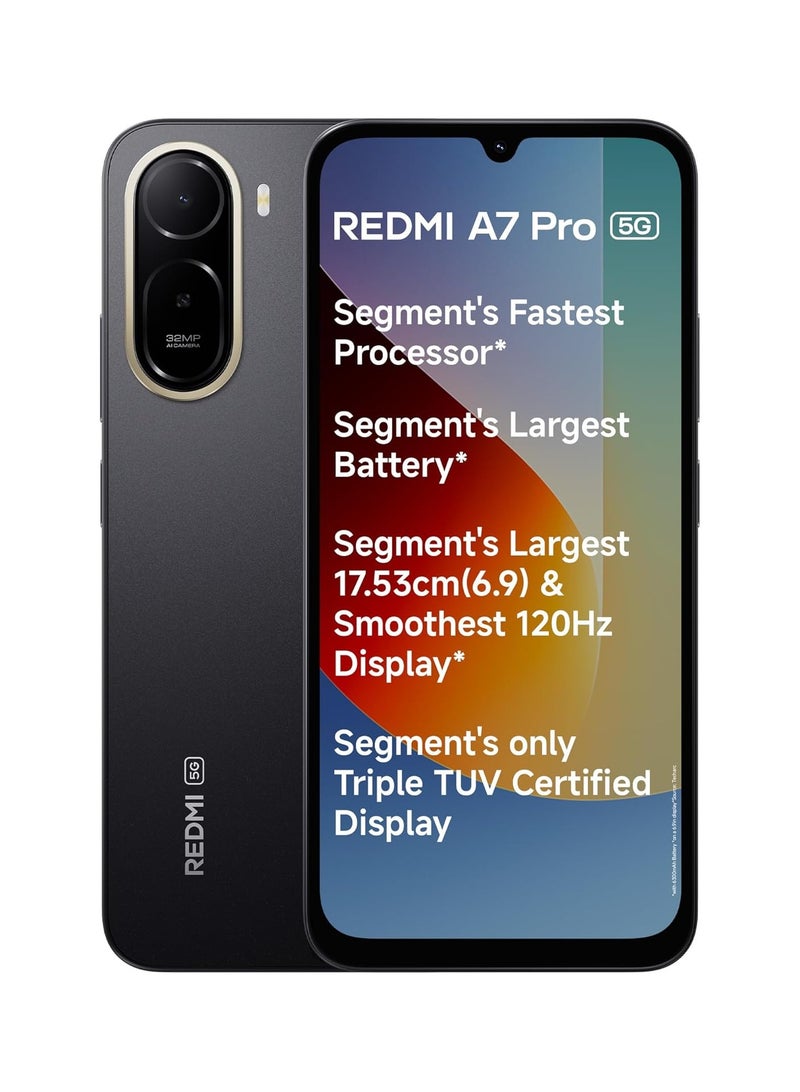 Xiaomi REDMI A7 Pro 5G (Black, 4GB RAM,128GB Storage) | Segment's Fastest Processor | Segment's Largest Battery | Segment's Largest & Smoothest 6.9-inch 120Hz Display - Image 1