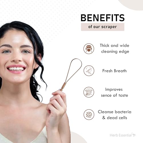 Herb Essential Copper Tongue Cleaner | For Fresh Breath & Bacteria Removal | Improved Taste Sense & Oral Hygiene | 100% Pure Indian Copper Tongue Scraper For Men & Women (Pack Of 1) - Image 5