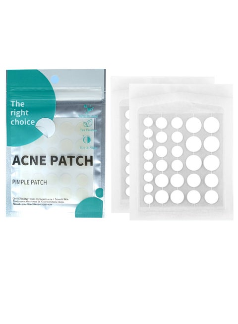 Acne Patch Pimple Patch,4 Sizes 60 Patches Acne Absorbing Cover Patch,Hydrocolloid Invisible Acne Patches