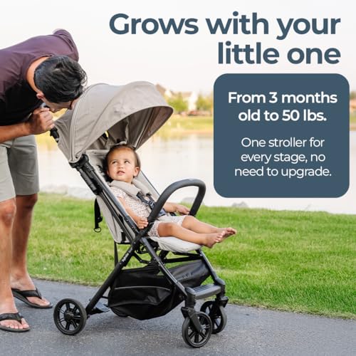 Inglesina Quid 2 Stroller - Alpaca Beige - Ultra Compact Lightweight Travel Stroller, Babies and Toddlers, Airplane Overhead, Foldable, Reclining Seat, Collapsible Canopy, 3 Months - 50 lbs, BPA Free - Image 5