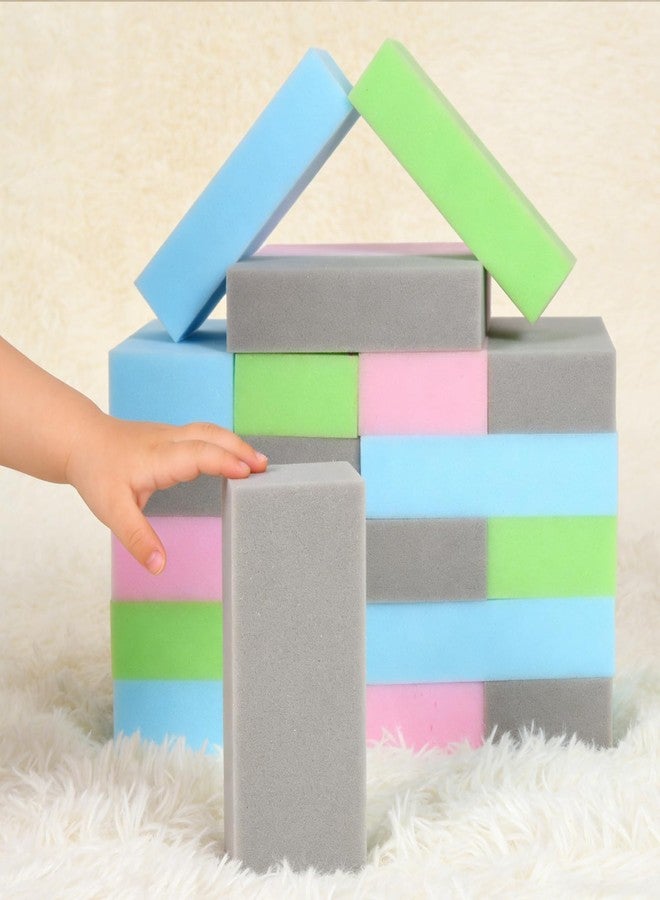 FUBOTRAD Colorful Foam Climbing Blocks - 8" x 4" x 2" Soft, Stackable Gymnastics Blocks for Safe Play, Foam Pit Cubes & Indoor Parkour for Parkour Equipment, Protective Foam Bricks - 48PCS - Image 2
