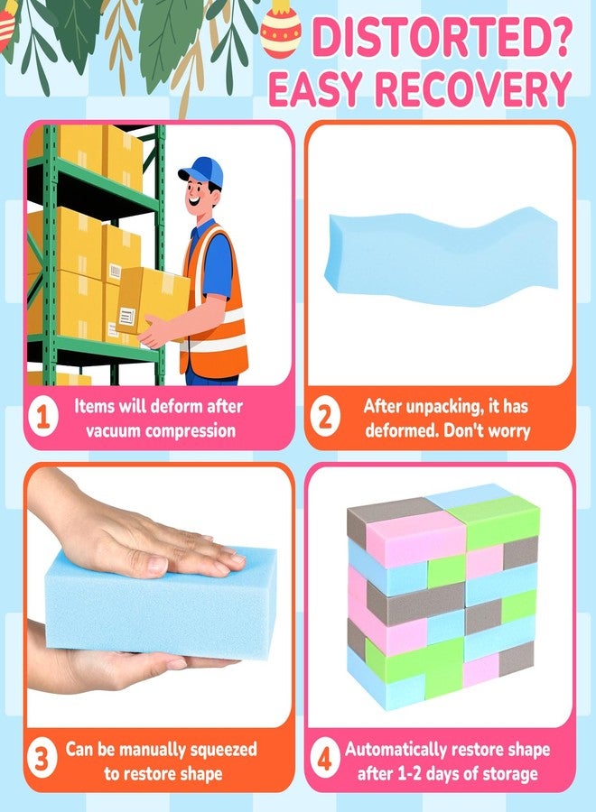 FUBOTRAD Colorful Foam Climbing Blocks - 8" x 4" x 2" Soft, Stackable Gymnastics Blocks for Safe Play, Foam Pit Cubes & Indoor Parkour for Parkour Equipment, Protective Foam Bricks - 48PCS - Image 4